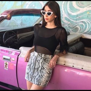 White snakeskin skirt